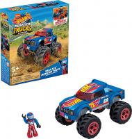 Mattel. Hot Wheels Конструктор Mega Race Ace Monster Truck монстр-трак Рейс синий арт.HDJ93