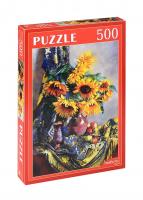 Рыжий кот. Пазлы 500 эл. арт.5890 Подсолнухи С. Горячева