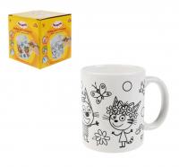 MultiArt. Кружка керамическая под роспись Три Кота (краски, кисточка) арт.100MUG-TC1