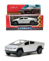 Модель Tesla Cybertruck 13,7 см, металл, дв,инер, серебристый,