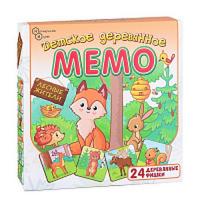 Детское деревянное Мемо Лесные жители 24 детали