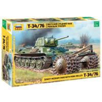 Сборная модель Советский средний танк с минным тралом Т-34/76