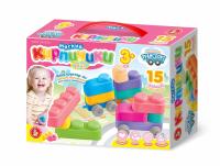 Конструктор Мягкие кирпичики plus Веселый транспорт 15 дет