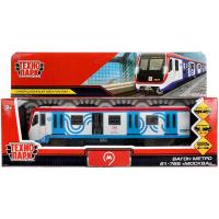 ЖД Вагон метро арт.SUBWAYMSC-18-WHBU 18,5 см, двери, инерц, бел, кор.