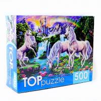 Рыжий кот. TOPpuzzle. Пазлы 500 эл. арт.4237 Единороги и замок