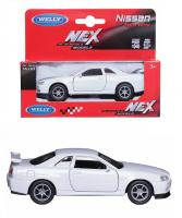 Welly Машинка 1:38 Nissan Skyline GT-R R34 пруж мех белый