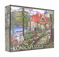 Рыжий кот. Konigspuzzle. Пазлы 500 эл. арт.6317/6314 Домик в горах/Красивый домик у пруда