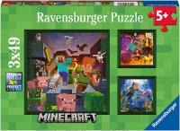 Ravensburger Пазл картина 3x49 Майнкрафт биомы