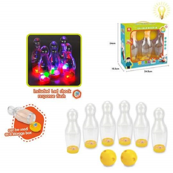 1Toy Боулинг со световыми эффектами (6 кеглей, 2 шара) 24 см
