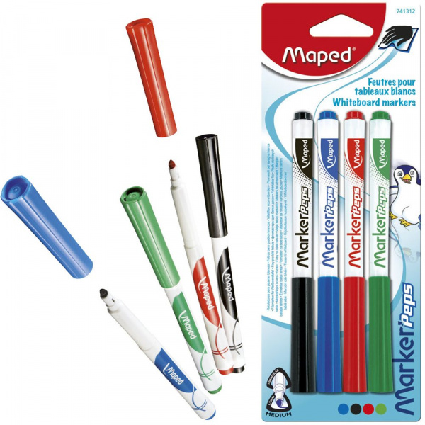 Maped Маркеры для досокMarker Pep`s 4 цвета в ассортименте
