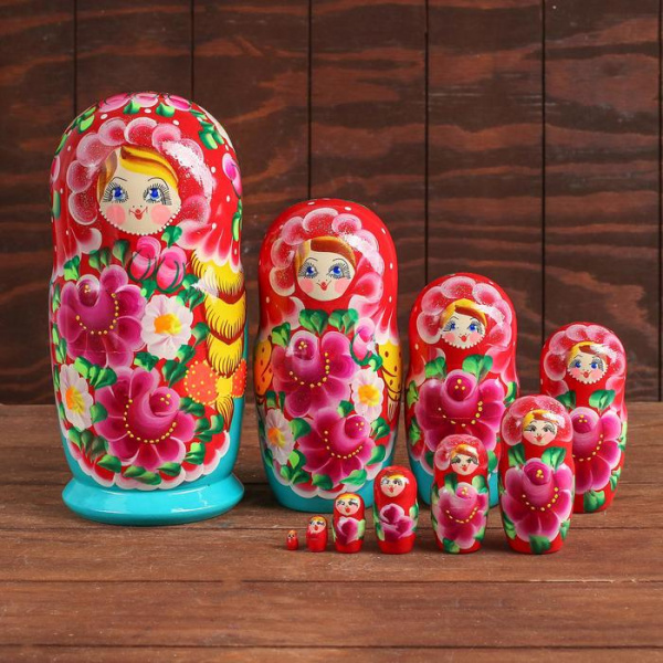 Матрешка 10 в 1 расписная большая