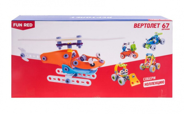 Gulliver Гибкий конструктор Fun Red  Вертолет 67 деталей
