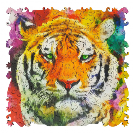 Фигурный деревянный пазл "ANIMAL ART" Тигр 108 деталей