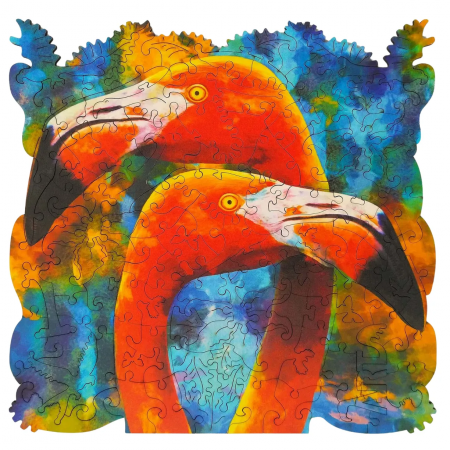 Фигурный деревянный пазл "Фламинго" серия "ANIMAL ART"