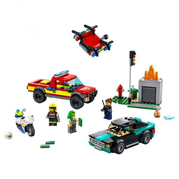 Конструктор LEGO City Пожарная бригада и полицейская погоня