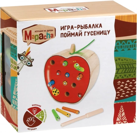 Игра-рыбалка "Поймай гусеницу", 10 магнитных гусениц