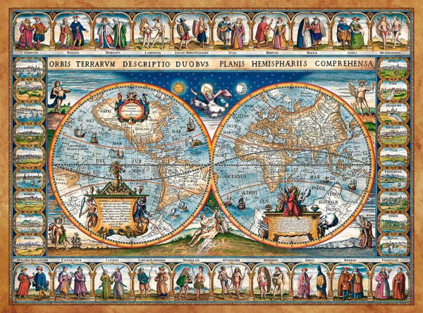 Пазл 2000 Карта мира 1639 год