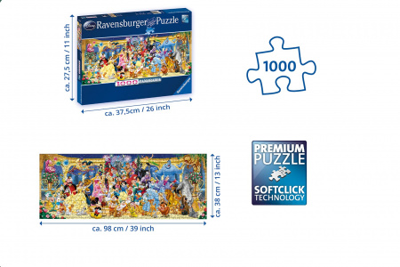Пазлы 1000  Панорама Герои Disney