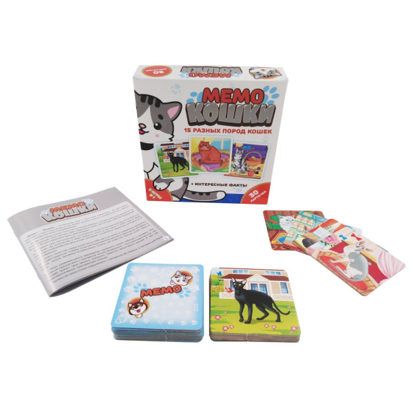 Развивающая игра Нескучные игры Мемо Кошки 30 карточек