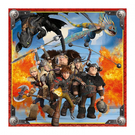Ravensburger Пазл картина 3x49 Как приручить дракона