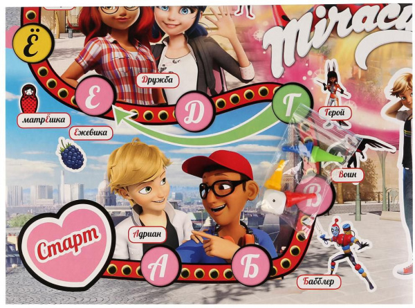 Умные игры Настольная игра-ходилка Азбука Леди Баг и супер Кот