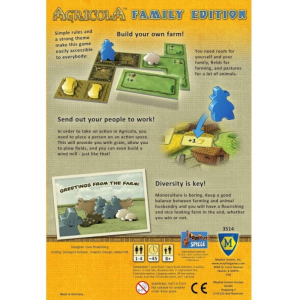 Настольная игра "Agricola Family Edition" на англ. языке