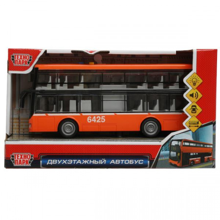 Двухэтажный оранжевый автобус
