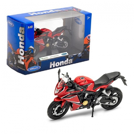 Welly. Мотоцикл 1:18 "Honda CBR 650F", красный арт.12853PW