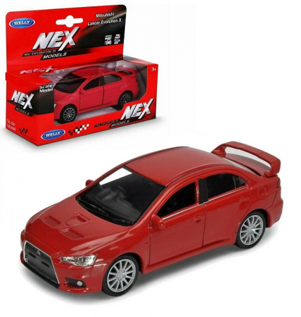 Welly Машинка Mitsubishi Lancer EVO X металл 43655W-R красный