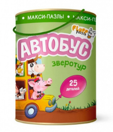 ГеоДом. Макси-пазлы Зверотур. Автобус 25 дет.