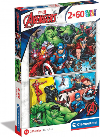 Пазлы. 2X60 Супергерои Marvel. Мстители