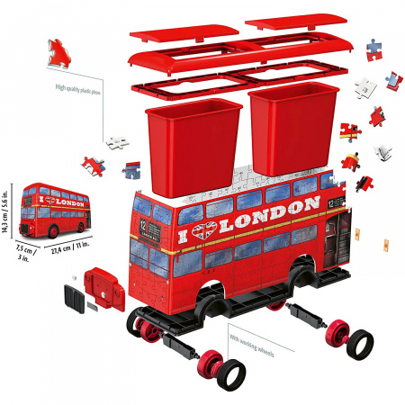 Ravensburger 3d пазл, автобус "Лондонский автобус" 216 элементов