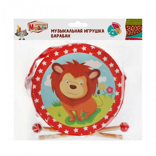 Барабан Mapacha с палочками, 17 см