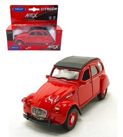 Welly Машинка 1:38 Citroen 2CV (Soft-top) красный