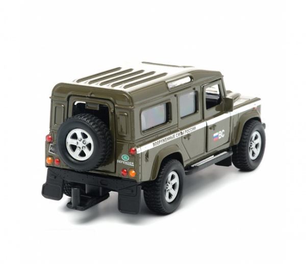 Пламенный мотор Машина металлическая 1:32 Landrover Defender ВС России инерционная, свет, звук, открываются двери