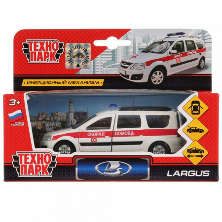 Машина металлическая LADA Largus Скорая инерционная