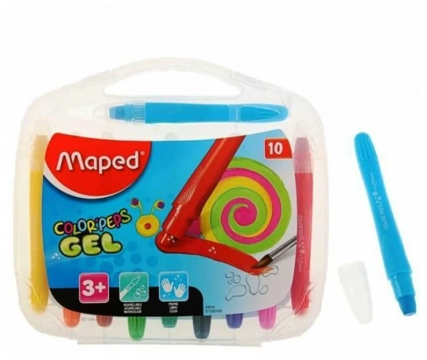 Мелки цветные гелевые Color'Peps Gel в пластиковой коробке 10 цветов