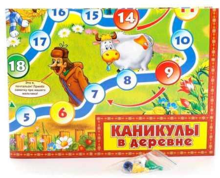 Умные игры Настольная игра-ходилка Каникулы в  деревне Простоквашино