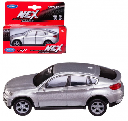 Welly Машинка BMW X6 металл 43617W-S серебристый