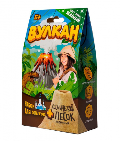 Волшебный мир Набор для опытов Вулкан 160 г зеленый