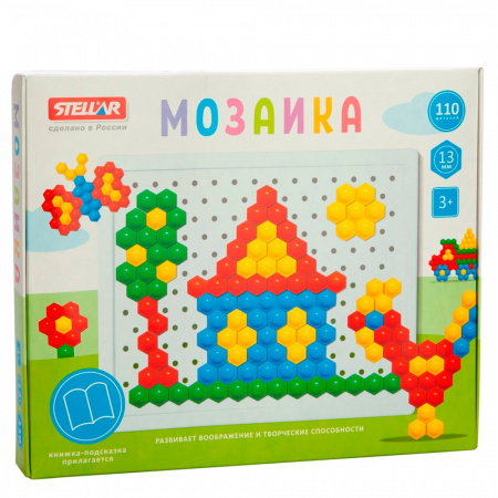 Детская мозаика Стеллар, 13 мм 110 деталей, шестигранная коробка