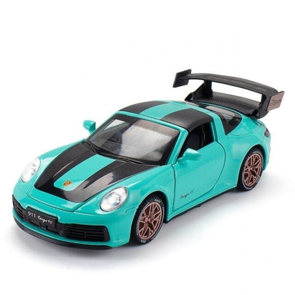 Модель металлическая Porsche 911 Targa 4s 1:32 инерционная свет, звук открываются двери