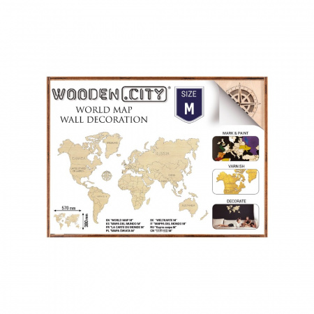 3D пазл деревянный Wooden City Карта мира М