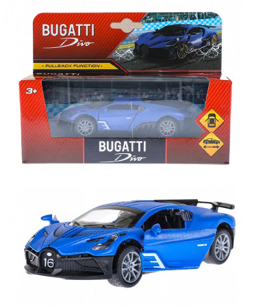Машина металл BUGATTI 12 см, инерц., двери, в
