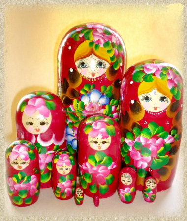 Матрешка 10 в 1 расписная большая
