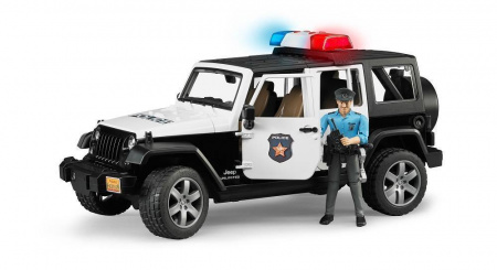 Bruder 02526 Внедорожник Jeep Wrangler Unlimited Rubicon Полиция с фигуркой