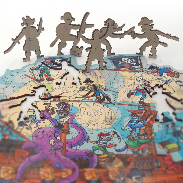 Фигурный деревянный пазл FUN ART collection "Пиратский корабль"