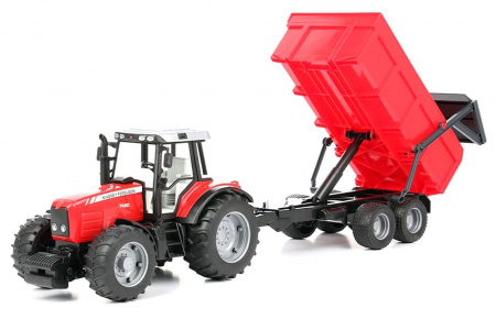 Трактор Massey Ferguson 7480 с прицепом-самосвалом
