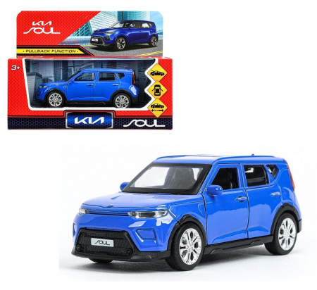 Модель Kia Soul 12 см, металл, двери, багаж., инерц, синий,
