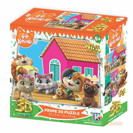 Пазл Prime 3D 100 арт.13851 44 котёнка. Сюжет 3